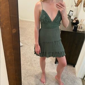 Olive green summer dress